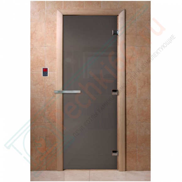 Стеклянная дверь для бани графит 1900х700 (DoorWood) в Иркутске