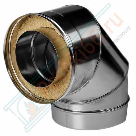 Отвод 90° с изол (НЕРЖ-321/0,8-НЕРЖ-439/0,5) d-300/380 (Дымок-Lux)