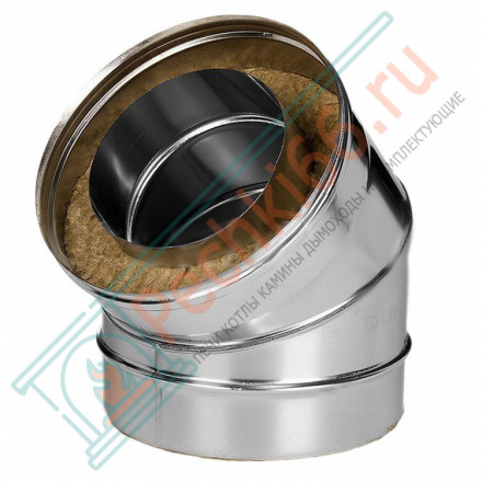 Отвод 45° с изол (НЕРЖ-321/0,5-НЕРЖ-439/0,5) d-200/280 (Дымок-Lux)