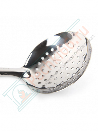 Шумовка глубокая с дырочками, с деревянной ручкой 47 см