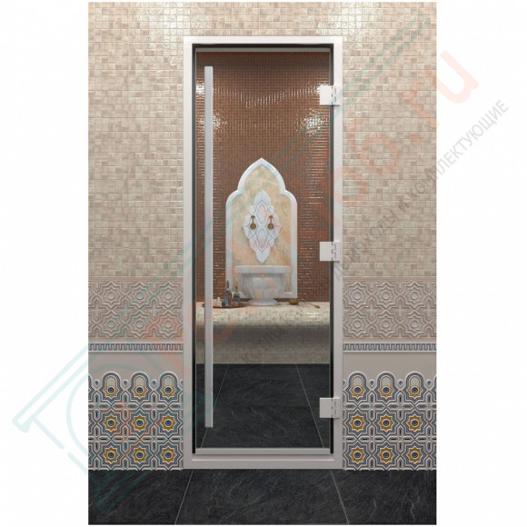Стеклянная дверь DoorWood «Хамам Престиж прозрачное» 200х70 см в Иркутске