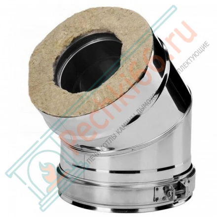 Отвод 45° V50R с изол (AISI-321/0,8-ОЦИНК-RAL/0,5) d-200/300 (Вулкан-Cerablanket)