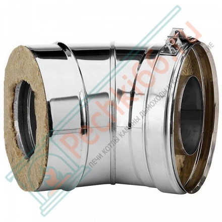 Отвод 45° V50R с изол (AISI-321/0,8-ОЦИНК-RAL/0,5) d-200/300 (Вулкан-Cerablanket)