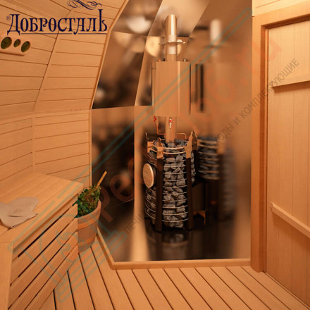 Банная печь Екатерина СТОУН с панорамным стеклом (Добросталь)