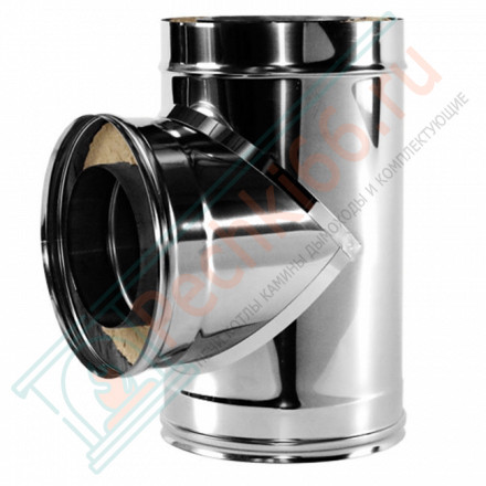 Тройник 90° V50R с изол (AISI-321/0,8-AISI-304/0,5) d-300/400 (Вулкан-Cerablanket)