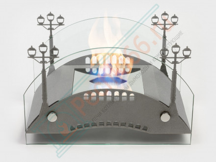 Биокамин Пушкинский мост M, серебро (LuxFire)