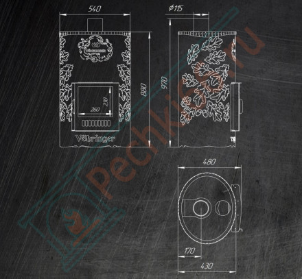 Печь для бани Уют-18 ПФ (Лайн) (Ферингер)