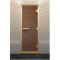 Стеклянная дверь для хамама в золотом профиле, бронза матовая 210х90 (по коробке) (DoorWood)