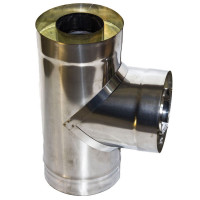 Сэндвич-тройник 90° (НЕРЖ-439/0,5-НЕРЖ-439/0,5) d-80/160 (УМК)