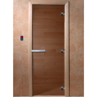 Дверь стеклянная для бани, бронза прозрачная, 2000х700 (DoorWood)