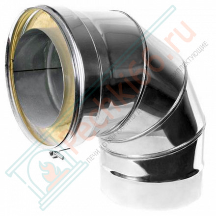 Сэндвич-отвод 90° (AISI-316L/0,5-AISI-304/0,5) d-130/180 (Craft-GS-25)