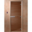 Дверь стеклянная для бани, бронза прозрачная, 1800х700 (DoorWood) Дверь стеклянная для бани, бронза прозрачная, 1800х700 (DoorWood)