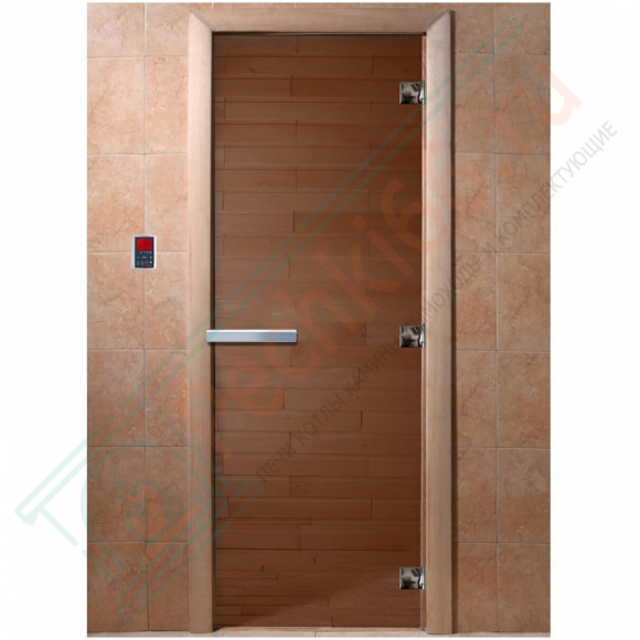 Дверь стеклянная для бани, бронза прозрачная, 1700х700 (DoorWood) в Иркутске