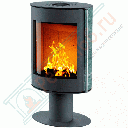 Печь-камин OVAL, бока из камня (Астов)