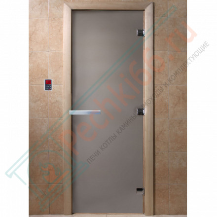 Дверь стеклянная для бани, сатин матовый, 1700х700 (DoorWood)