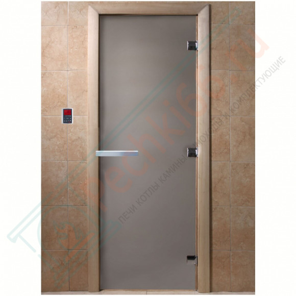 Дверь стеклянная для бани, сатин матовый, 1700х700 (DoorWood) в Иркутске