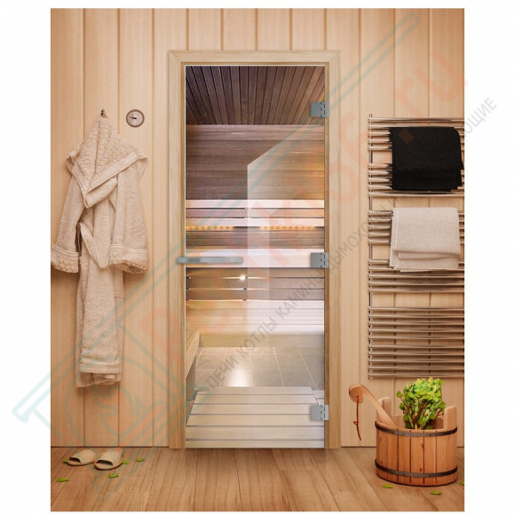 Дверь для бани и сауны Эталон, прозрачная 10мм, 190х70 см (по коробке) (DoorWood) в Иркутске
