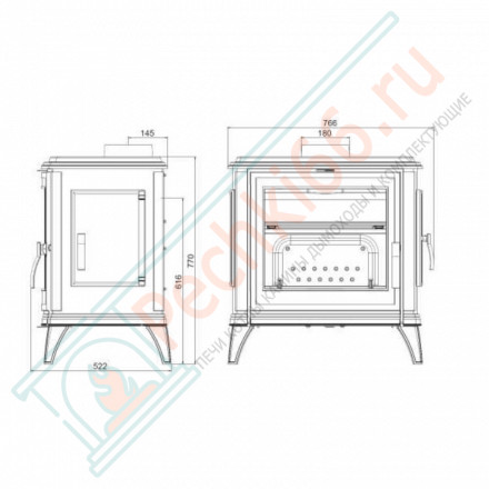 Печь-камин SEDAN L антрацит (INVICTA)