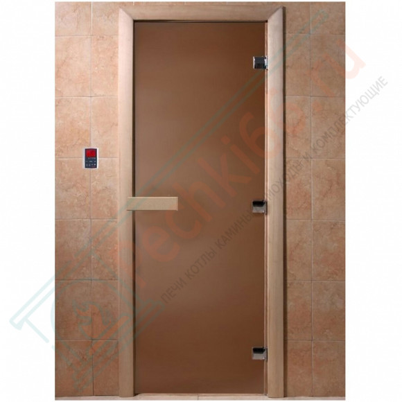 Дверь стеклянная для бани "Теплая ночь" бронза матовая 2000х800 (DoorWood) в Иркутске