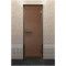 Дверь для хамама в бронзовом профиле, бронза матовая 200x70 (DoorWood)
