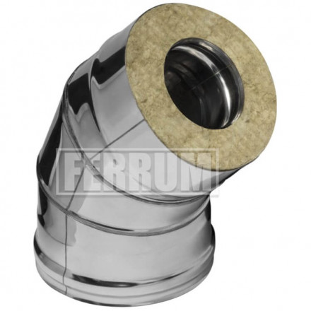 Сэндвич колено 45° (НЕРЖ-430/0,8-ОЦИНК/0,5) d-150/210 (Ferrum HF-Z)