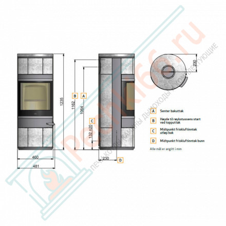 Печь-камин Scan 83-5 BP, стеатит (Scan)