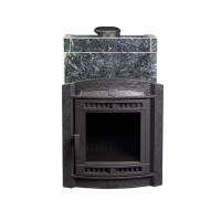 Чугунная печь для бани Атмосфера L, в облицовке пироксенит ProMetall