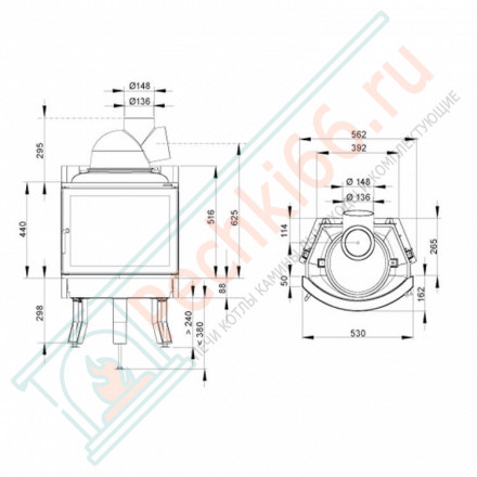 Чугунная топка NI-22 панорама (Nordpies)