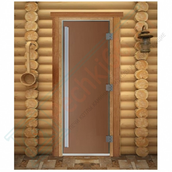 Стеклянная дверь для бани Престиж PRO, матовая бронза, 2000х800 (DoorWood) в Иркутске