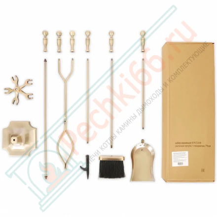 Набор каминный D51032АВ (4 предмета, 79см, античная латунь), на подставке