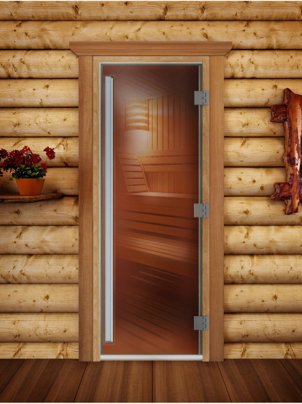 Дверь для бани и сауны Престиж бронза, 170х70 см по коробке (DoorWood) в Иркутске
