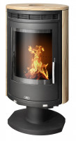 Печь-камин Arktis 8 поворотный, черный, песчаник, с верхней плитой (ABX)