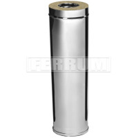 Сэндвич труба для дымохода L=1м (Aisi-304/0,8-НЕРЖ) d-150/210 (Ferrum Austenite HF) Сэндвич труба для дымохода L=1м (Aisi-304/0,8-НЕРЖ) d-150/210 (Ferrum Austenite HF)