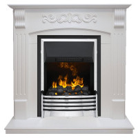 Электрический каминокомплект Sorrento - Белый дуб с очагом Flagstaff