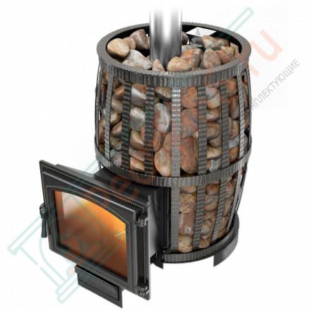 Чугунная банная печь Легенда Русский пар ковка 24 (240) (Везувий)