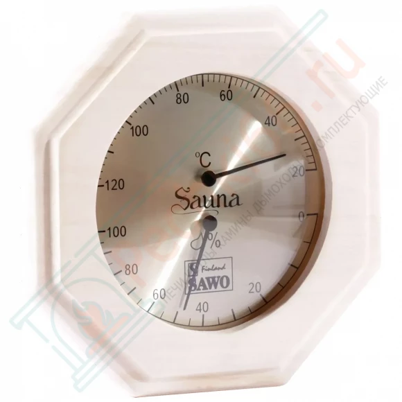 Термогигрометр восьмигранник 241-THA, осина (Sawo)