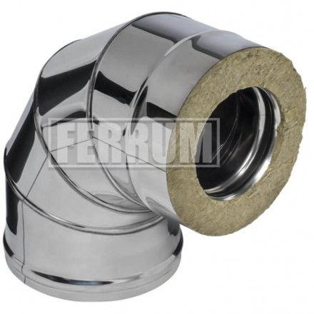 Сэндвич колено 90° (НЕРЖ-430/0,5-НЕРЖ-430/0,5) d-115/200 (Ferrum GS)