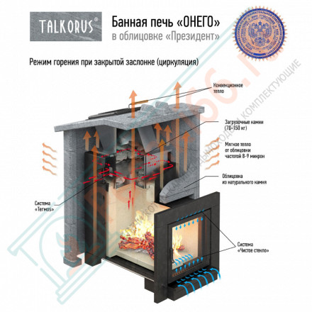 Печь для Русской бани Онего 25ТС президент с выносной топкой (Talkorus)