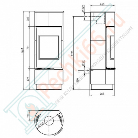 Печь-камин Atika Steel, черная (Thorma)