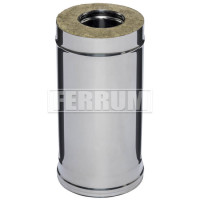 Сэндвич труба для дымохода L=0,5м (НЕРЖ-430/0,5-ОЦИНК/0,5) d-115/200 (Ferrum GS-Z)