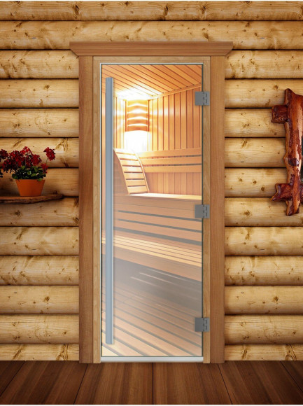 Дверь для бани и сауны Престиж прозрачная, 2100х800 по коробке (DoorWood) в Иркутске