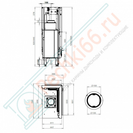 Каминная топка Q-34AL левая (Nordpies)