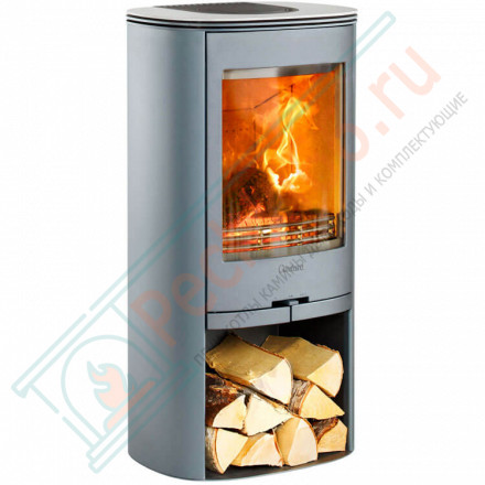 Печь-камин 810:5 Style, верх нержавеющая сталь, шлифовка, цвет серый (Contura)