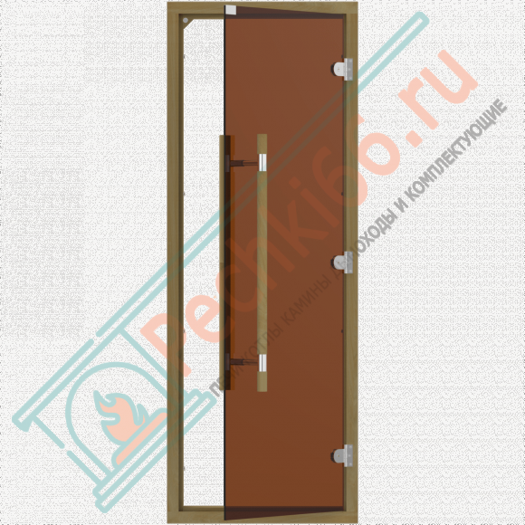 Дверь стеклянная для бани и сауны, бронза с порогом, коробка кедр, ручка с металлической вставкой 1900х700 (Sawo) 741-4SGD в Иркутске