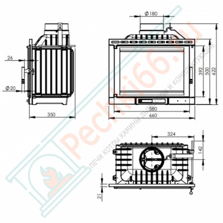 Каминная топка Etna (NORDflam) 13 кВт
