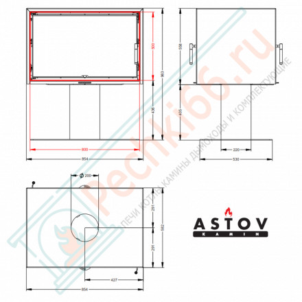 Печь-камин Т 8050 (Астов)