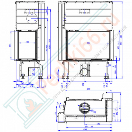 Каминная топка IMPRESSION R/L 2G L 83.60.34.21 (Romotop)