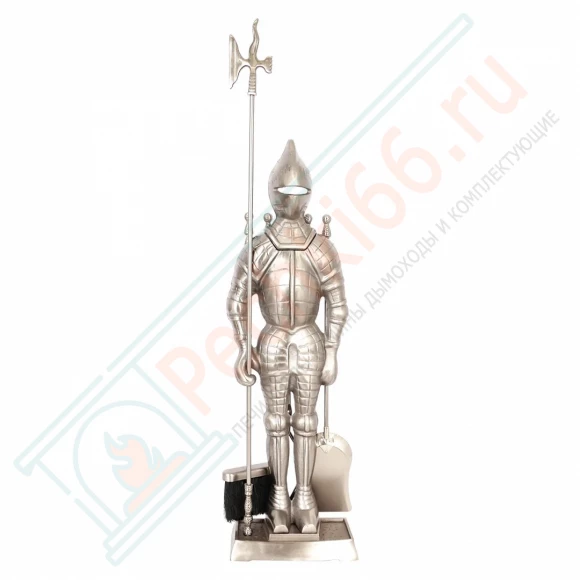 Набор каминный D98051AS Рыцарь большой (4 предмета, 110 см, серебро), на подставке в Иркутске