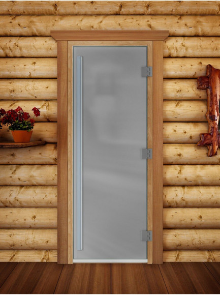 Дверь для бани и сауны Престиж сатин, 1900х700 по коробке (DoorWood)