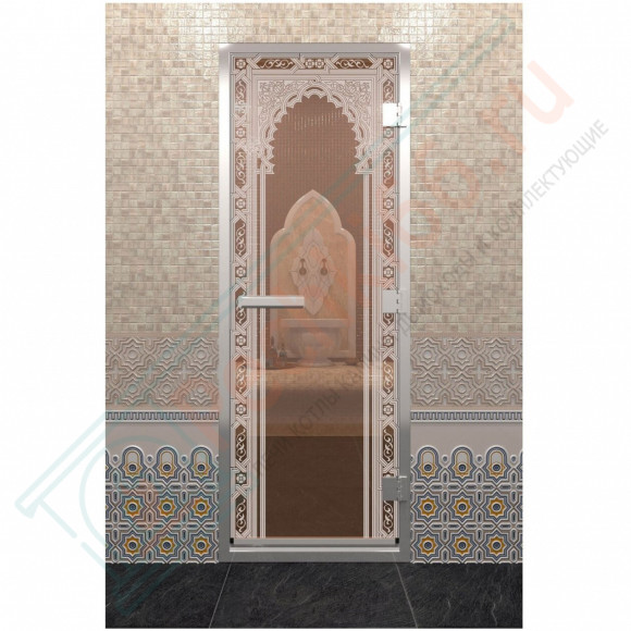 Стеклянная дверь DoorWood «Хамам Восточная Арка Бронза» 2000х800 (по коробке) в Иркутске